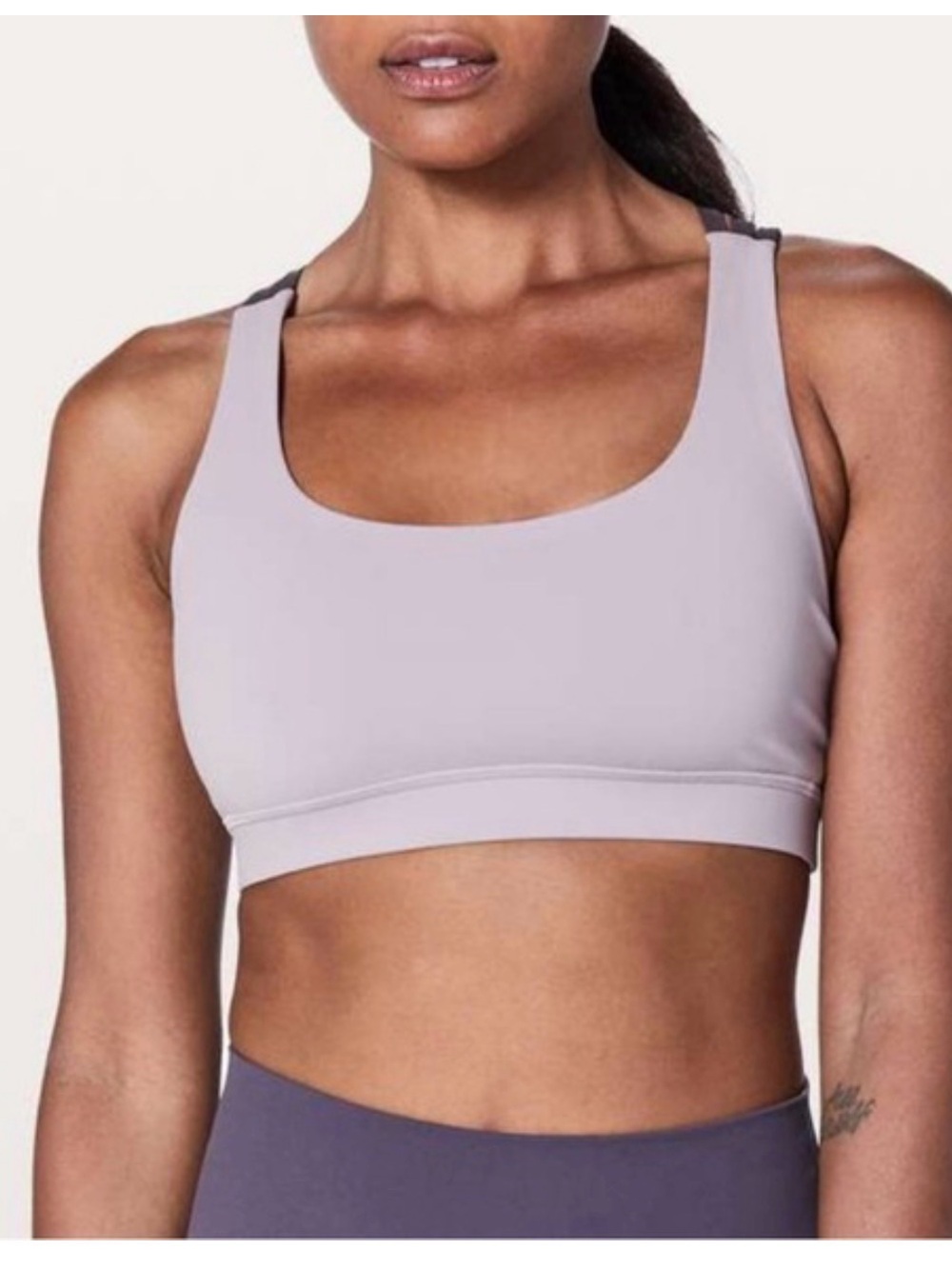 Lululemon Energy Bra Crisscross Strappy Sports Bra - Gray / Pink - Size 8 (Appro
